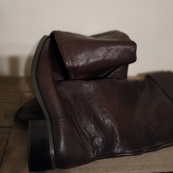 Dark Brown Riding Boots Genuine Leather Size 9B - Picture 3 of 4